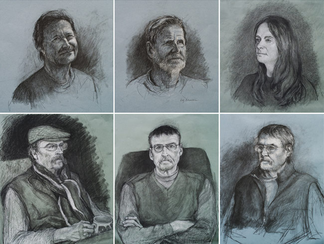 Various family portrait sketches